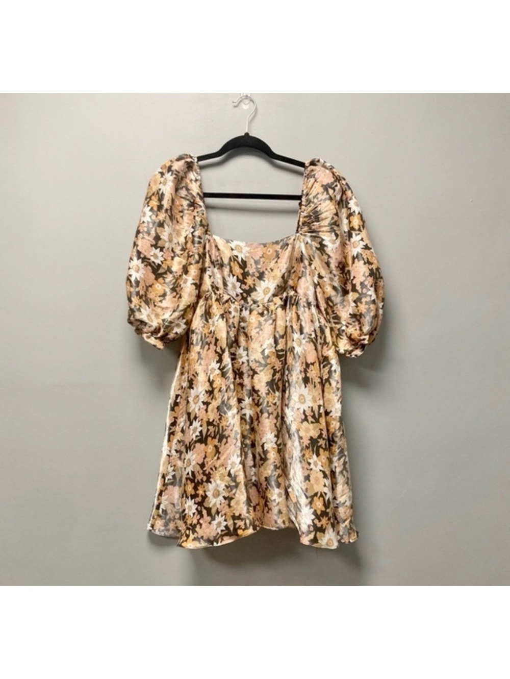 Storia Women's Floral Puff Sleeve Mini Dress EUC Size S